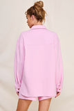 Jacquard Knit Shirt - Pink