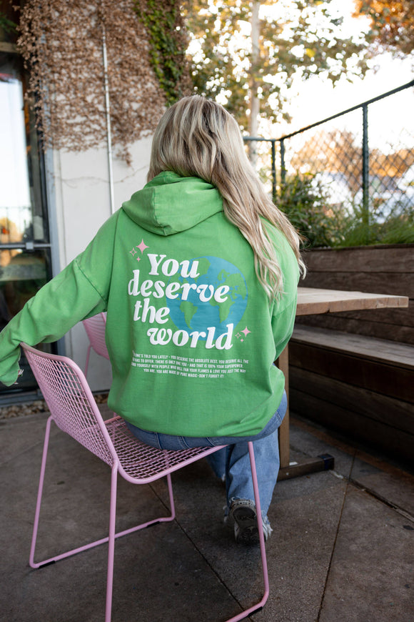 You Deserve the World - Oversized Butter Hoodie (Kiwi)