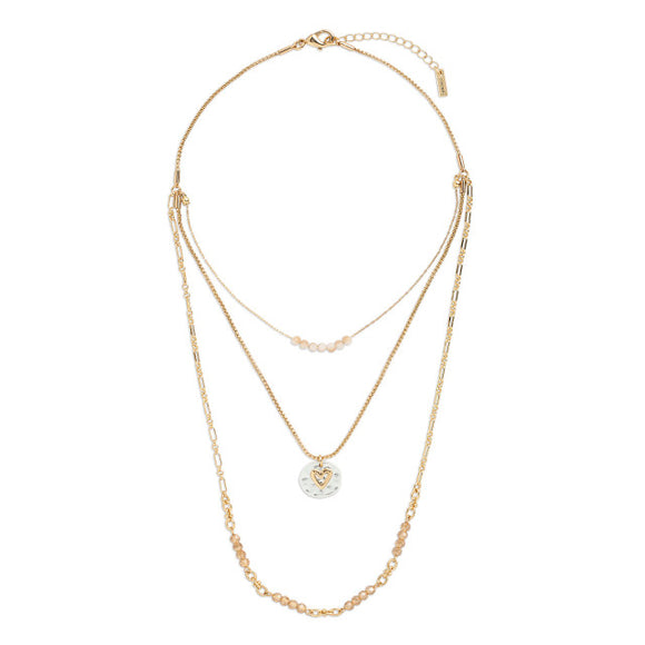 Beaded Love Necklace - Champagne