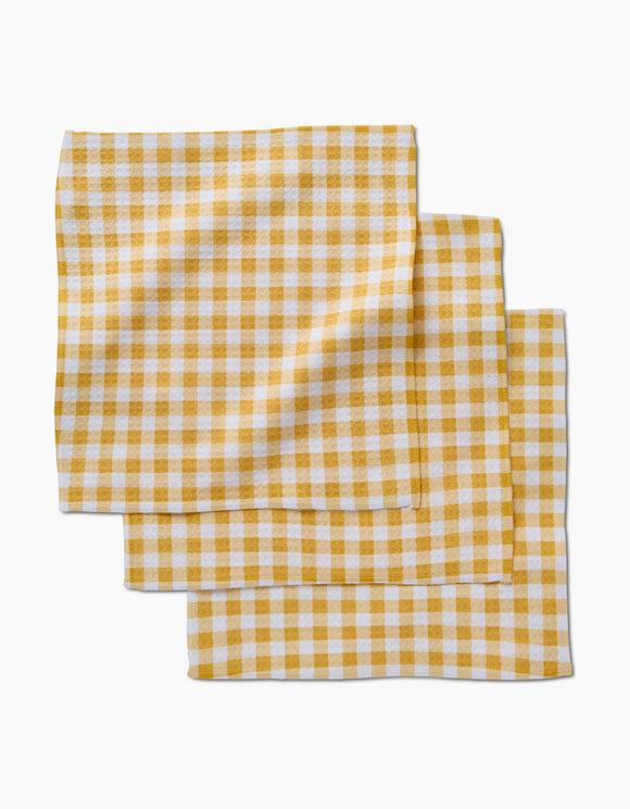 Golden Plaid Luxe Washcloth Set