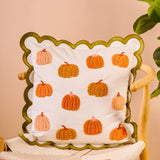 Scalloped Square Throw Pillow-Pumpkin Patch