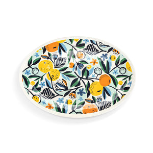 Citrus Blooms Bamboo Large Melamine Oval Platter - 20x14in