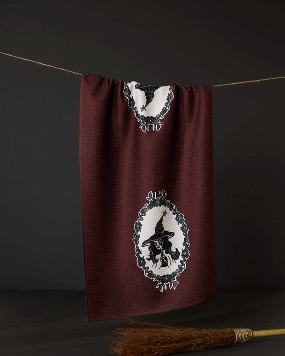 Portrait of a Cool Witch Tea Towel