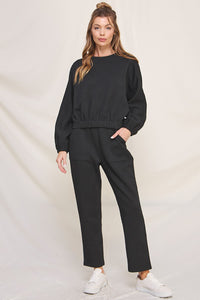 Jacquard Knit Pants - Black