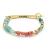Hidden Message Bracelet - Crushing It/Amazonite/Gold