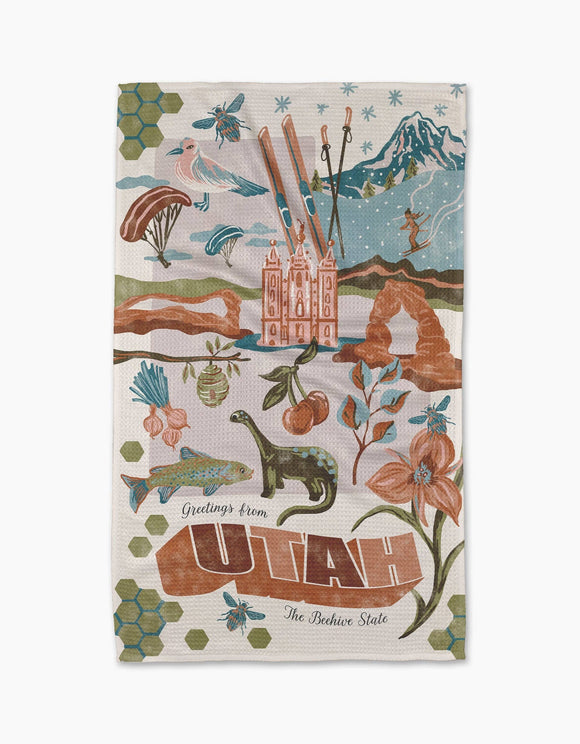 Greetings From Utah Tea Towel