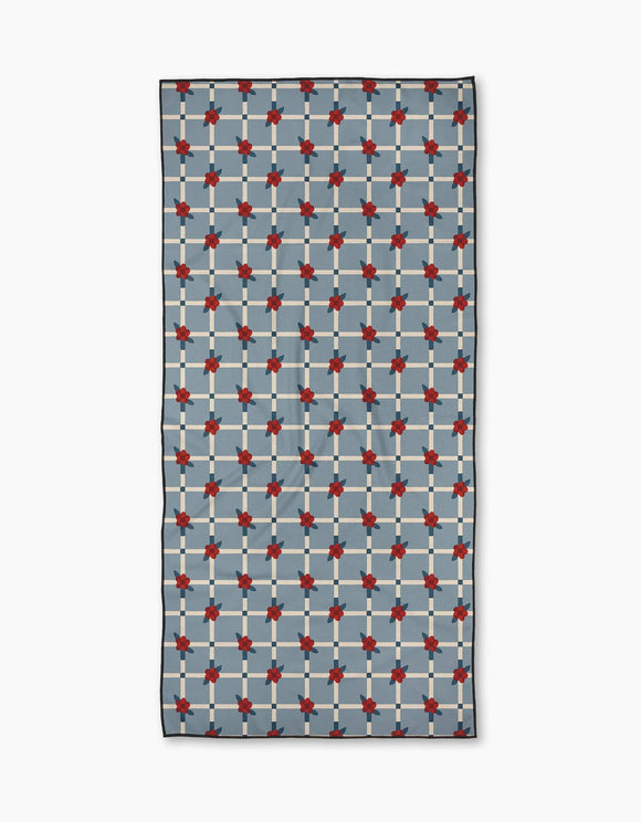Floral Parade Grid Beach Towel