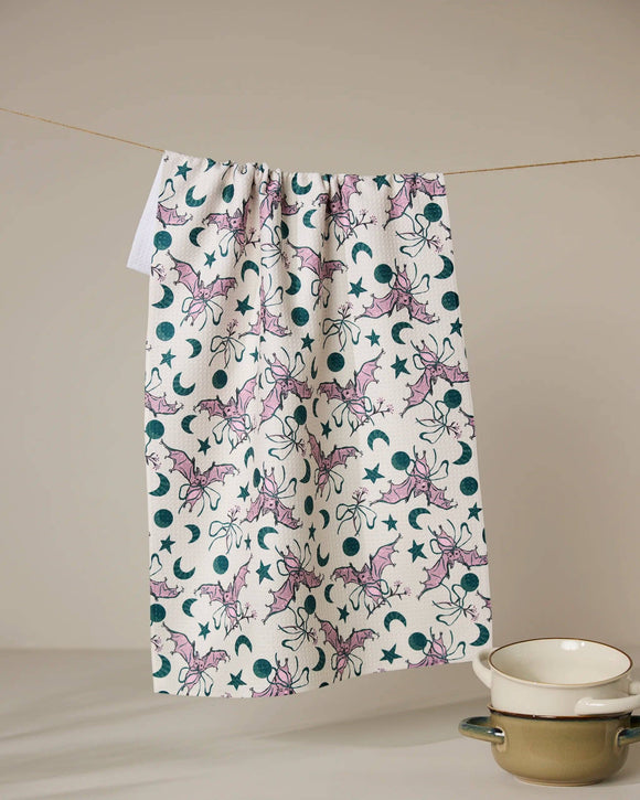 Bats With Bows Tea Towel