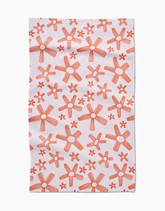 Chunky Striped Flower Tea Towel