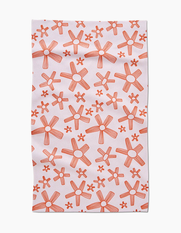 Chunky Striped Flower Tea Towel