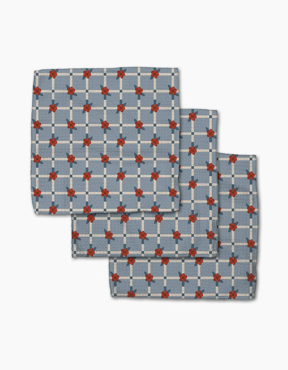 Floral Parade Grid Dishcloth Set