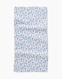 Trailing Flowers in Blue Bar Towel