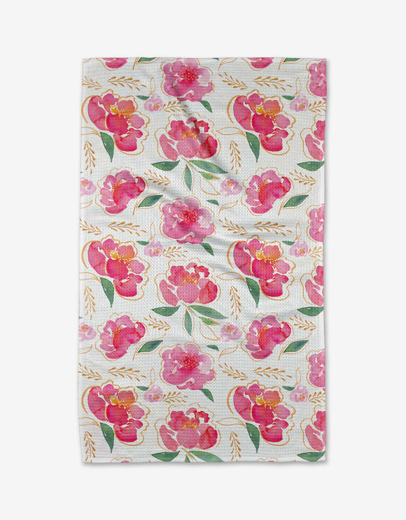 Pink Peony Tea Towel