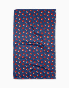Four In A Row Dot Blue Tea Towel