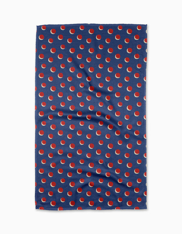 Four In A Row Dot Blue Tea Towel