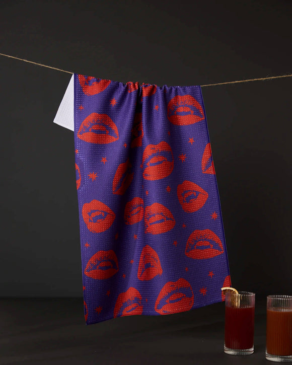 Fangs Purple Tea Towel