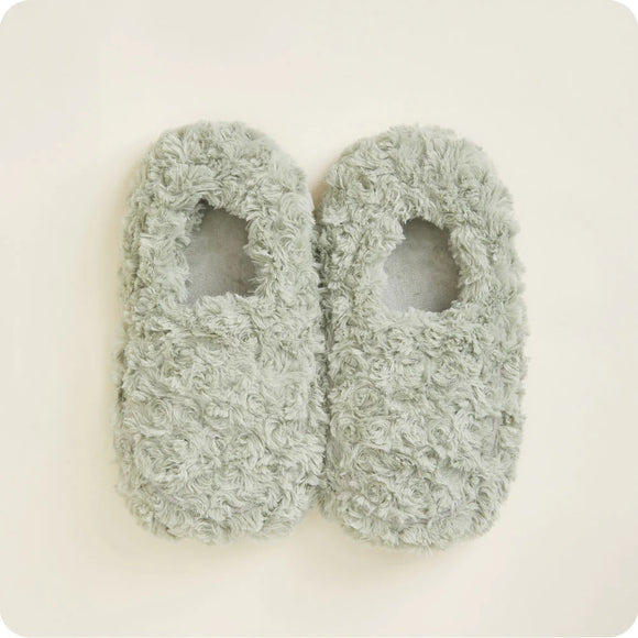 Curly Sage Green Warmies Slippers