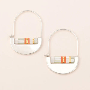 Good Karma Miyuki Crescent Hoop - Mist/Salmon/Silver