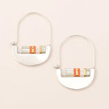 Good Karma Miyuki Crescent Hoop - Mist/Salmon/Silver