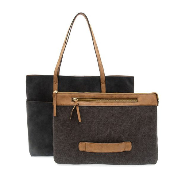 Danica Tote w/ Laptop Bag - Black