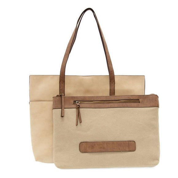 Danica Tote w/ Laptop Bag - Eggshell