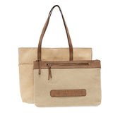 Danica Tote w/ Laptop Bag - Eggshell