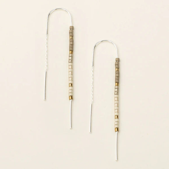Chromacolor Miyuki Thread Earring - Pewter Multi/Silver