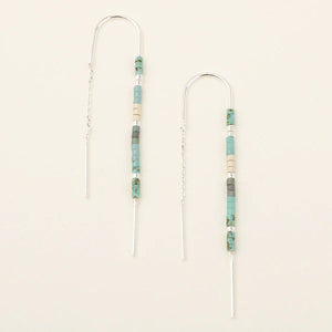 Chromacolor Miyuki Thread Earring - Turquoise Multi/Silver