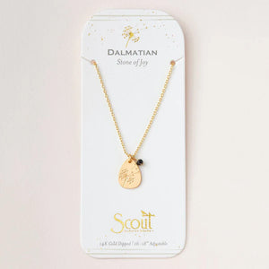 Stone Intention Charm Necklace - Dalmation/Gold