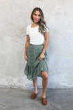 Pleated Midi Skirt - Moss