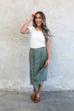 Pleated Midi Skirt - Moss