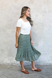 Pleated Midi Skirt - Moss