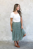 Pleated Midi Skirt - Moss