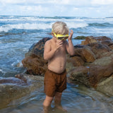 Kids Swim Mask Salty the Shark Neon Yellow