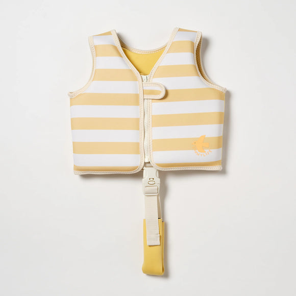 Kids Swim Vest 1-2 Sammy the Seagull Mustard Stripe