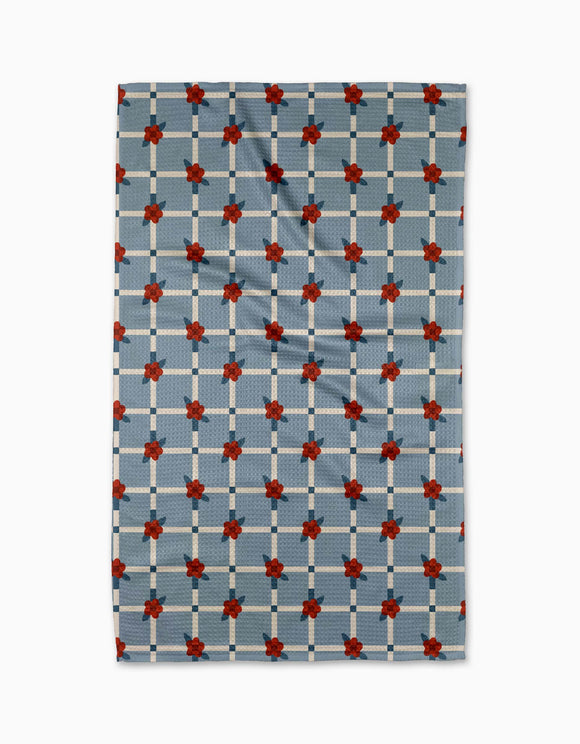 Floral Parade Grid Tea Towel