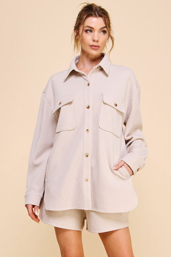 Jacquard Knit Shirt - Sand
