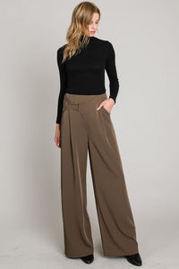 Olive- Wide Leg Pants