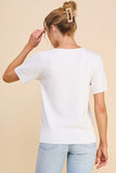 Short Sleeve Pullover- Off White
