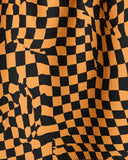 Glitchy Check Orange Bar Towel