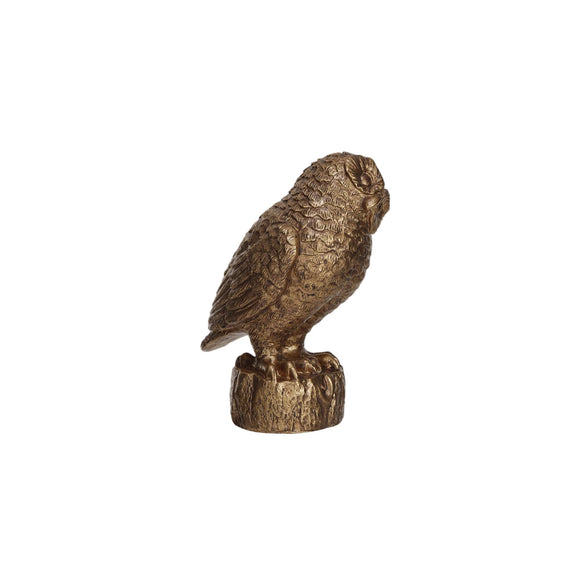 Resin Owl, Antique Gold Finish