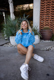 Enjoy the Little Things - Oversized Butter Hoodie (Blue)