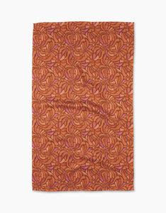 Coral Swirls Tea Towel
