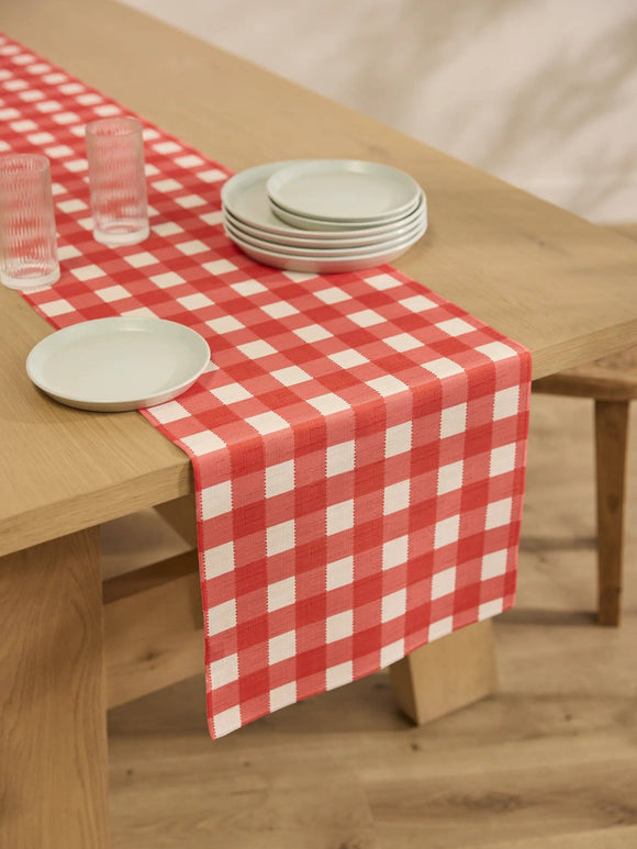 Ripe Tomato Gingham Table Runner