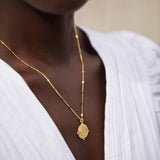 'Happiness' Waterproof Gold Antique Coin Necklace