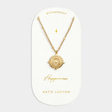 'Happiness' Waterproof Gold Antique Coin Necklace