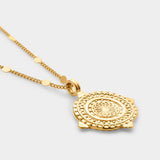 'Happiness' Waterproof Gold Antique Coin Necklace