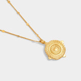 'Happiness' Waterproof Gold Antique Coin Necklace