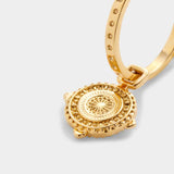 'Happiness' Waterproof Gold Antique Coin Hoop Earrings