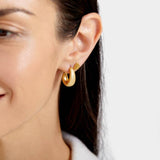 'With Love' Waterproof Gold Dome Hoop Earrings